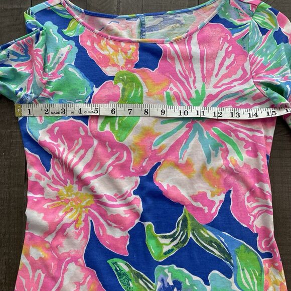 Lilly Pulitzer Sz XXS Marlowe Dress Jungle Utopia Floral‎ Pink 100% Pima Cotton - Picture 10 of 12